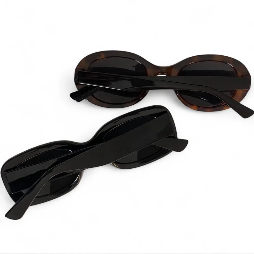 Target Lot of 2 Juniors Sunglasses Black Rectangular Shape & Brown Oval Shape